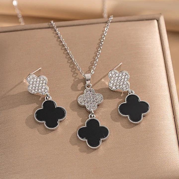 Parure deux pièces doubles trèfles