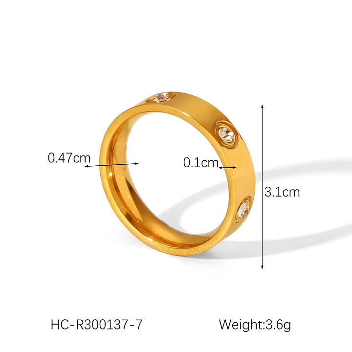 Bague strass gold