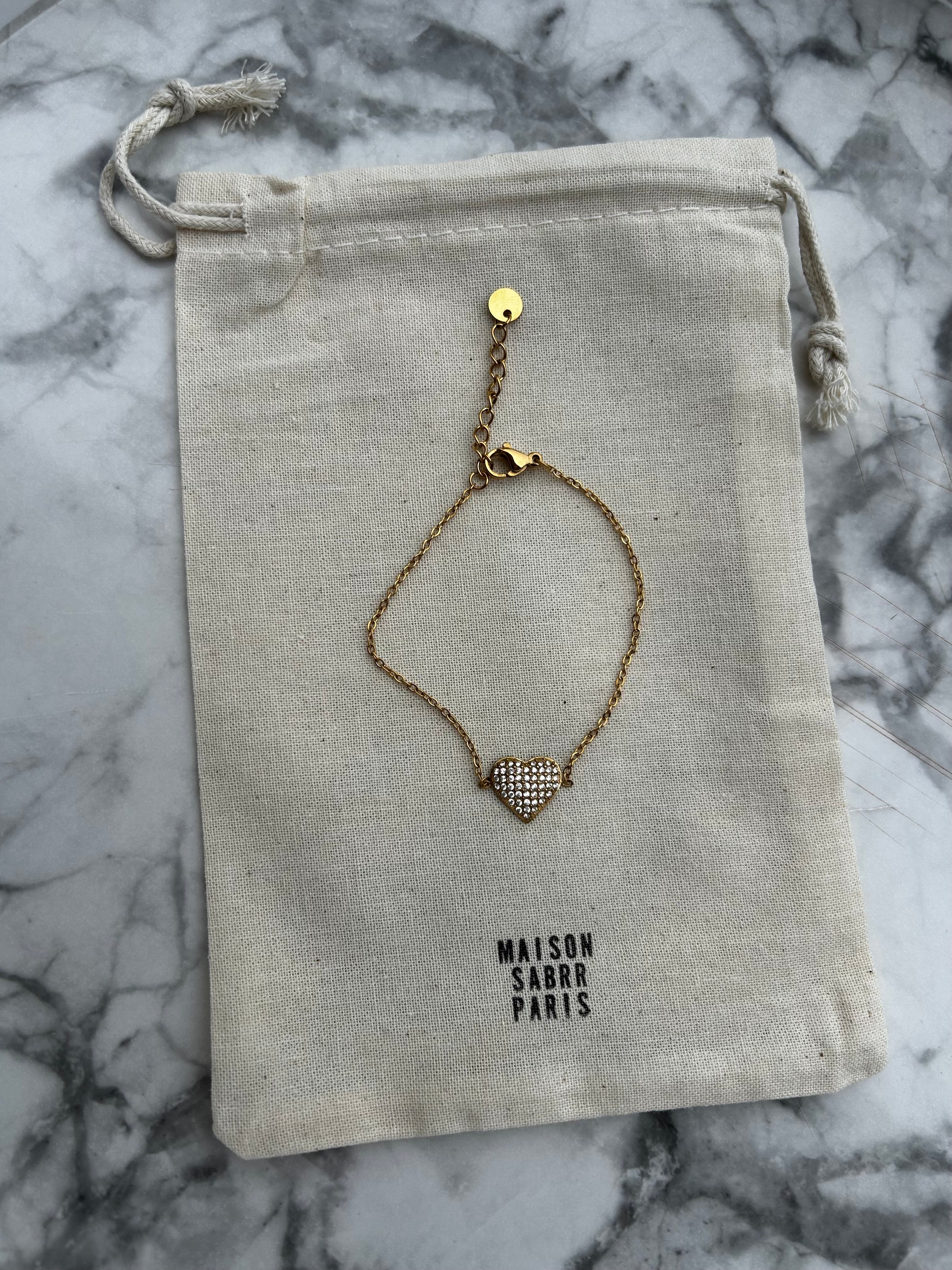 Bracelet coeur mom gold