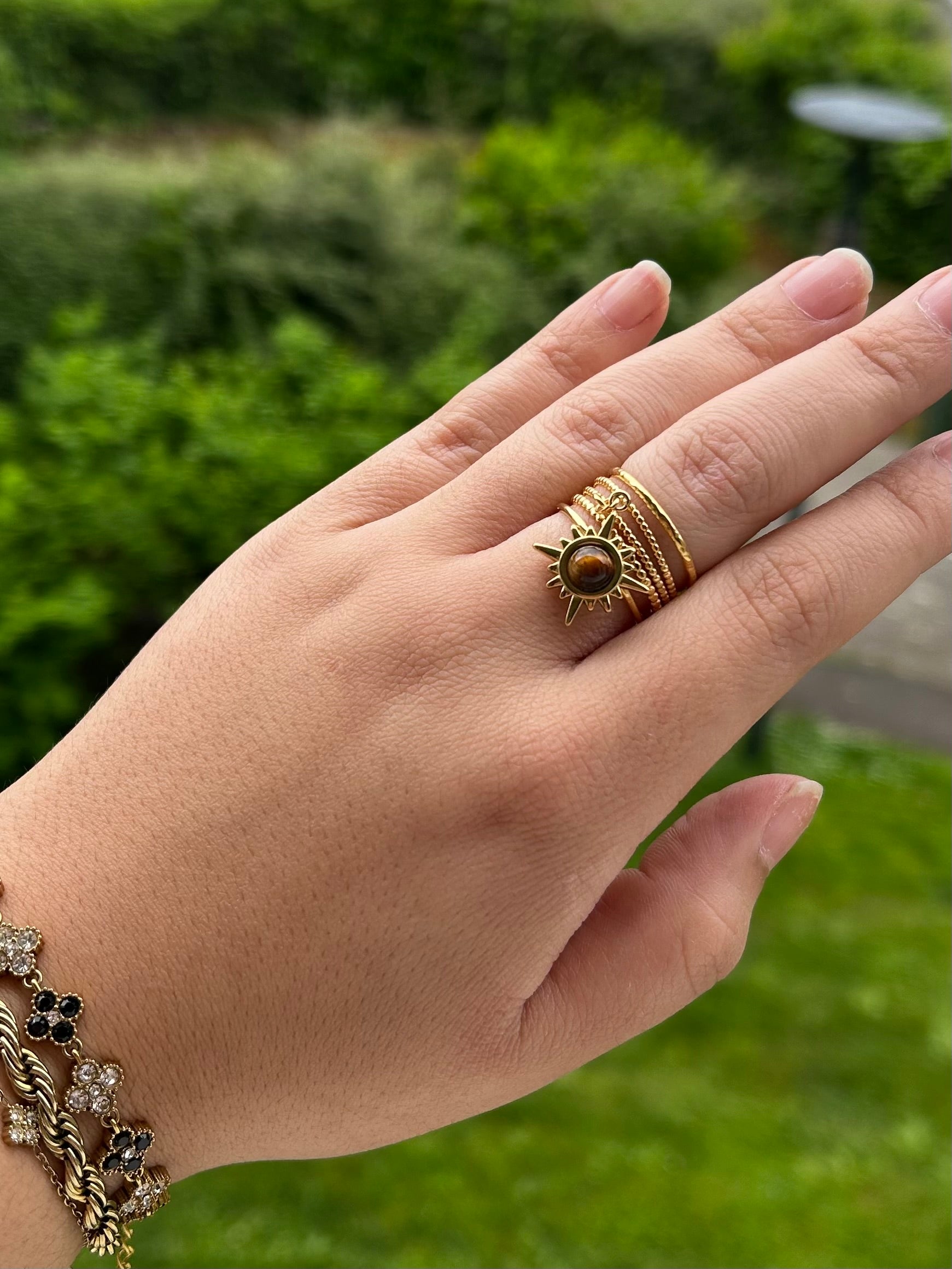 Bague pendentif marron