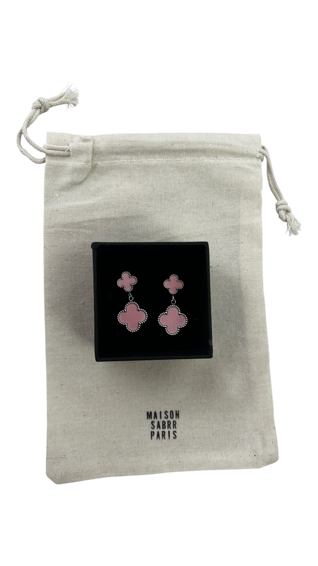 Boucle d'oreille double trèfles