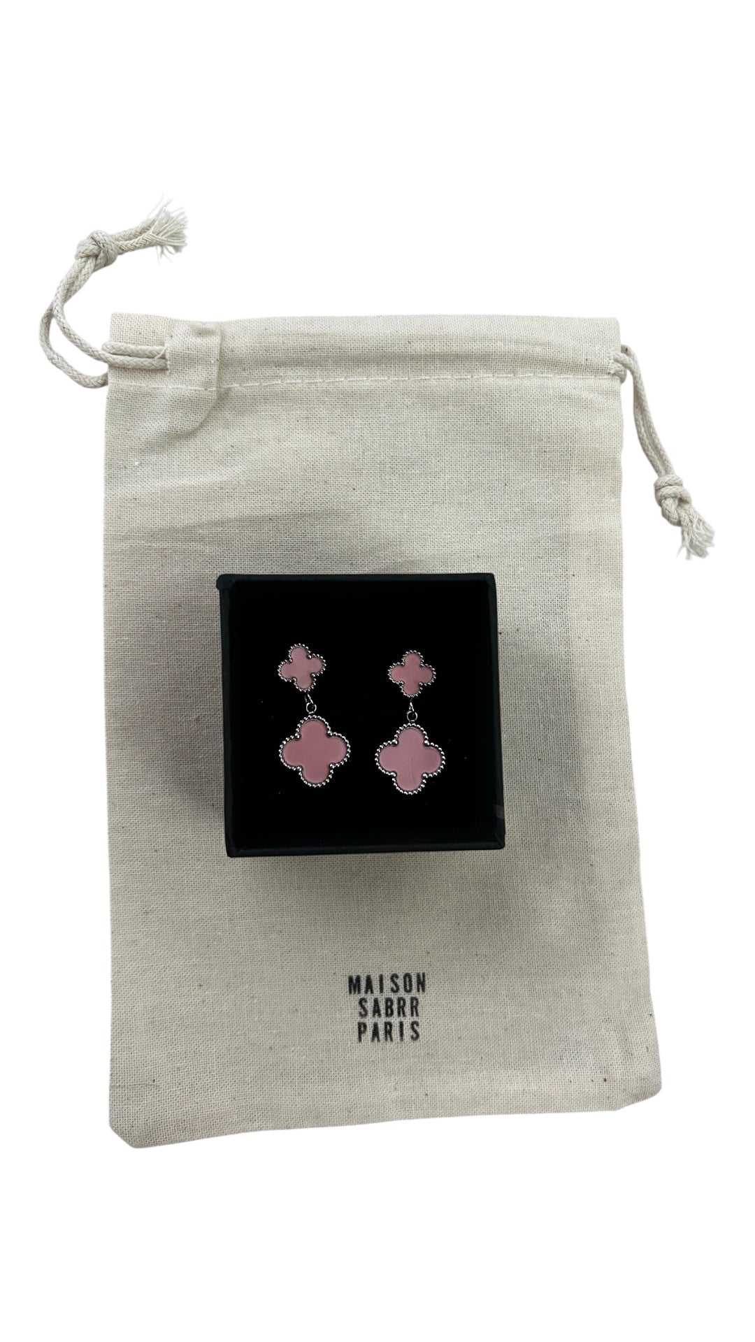 Boucle d'oreille double trèfles