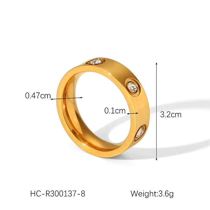 Bague strass gold