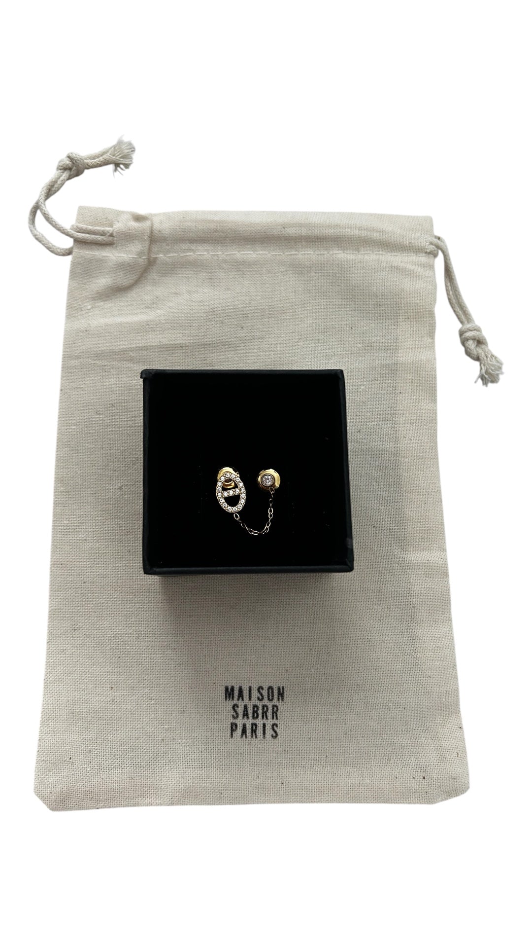 Boucle d'oreille double CD strass