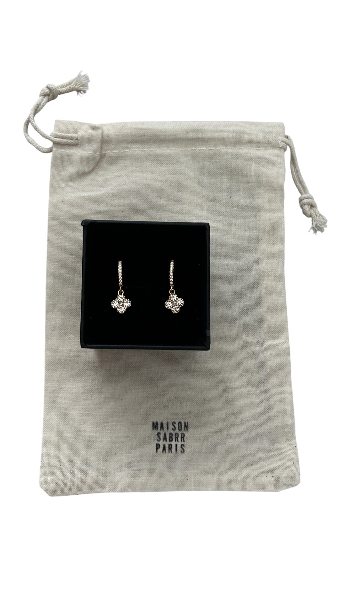 Boucle d'oreille pendentif mini trèfle